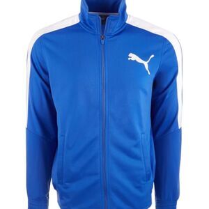 Men's PUMA Contrast Track Jacket Size SMALL Royal Blue & White NWOT